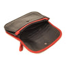 Leren Damesportemonnee Soft | Zwart-rood