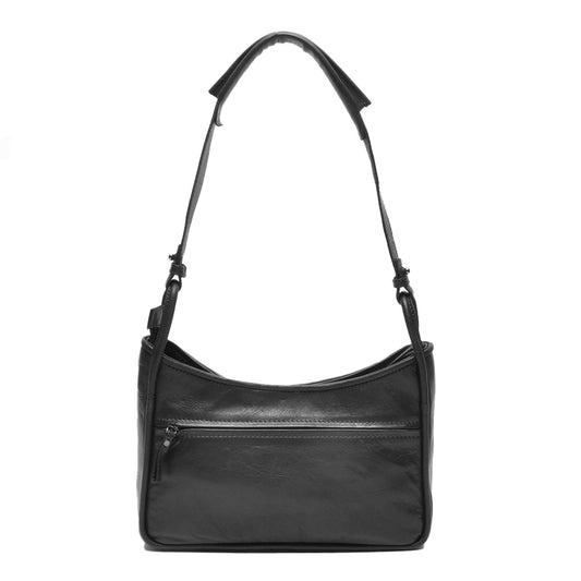 Leren Schoudertas Dames Soft | Zwart