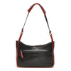 Leren Schoudertas Dames Soft | Zwart-rood