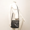 Leren Crossbody Dames Soft | Zwart-Taupe