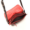 Leren Crossbody Dames Soft | Zwart-rood