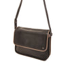 Leren Crossbody Dames Soft | Zwart-Taupe