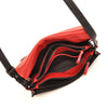 Leren Crossbody Dames Soft | Zwart-rood