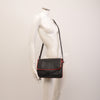Leren Crossbody Dames Soft | Zwart-rood