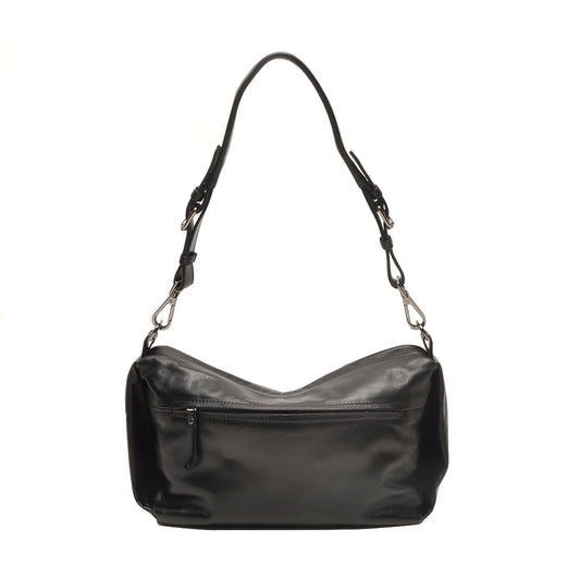 Leren Schoudertas Dames Soft | Zwart