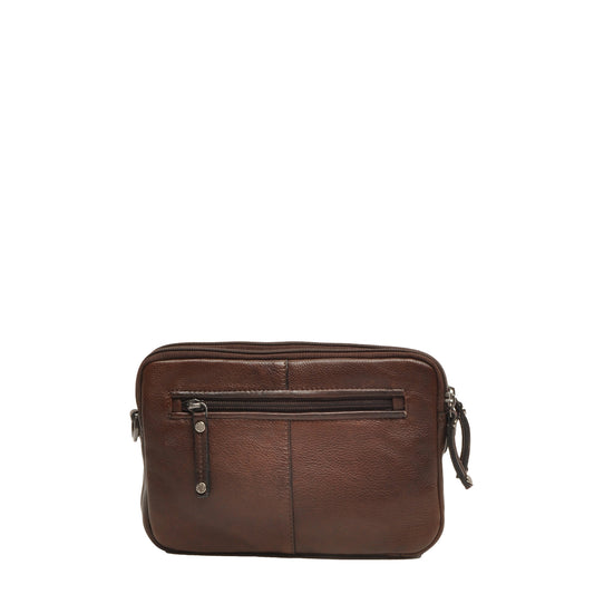 Leren Crossbody Dames Lucca | Donkerbruin