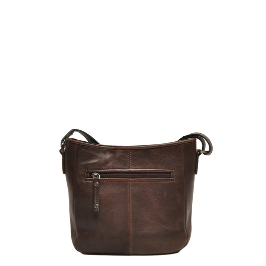 Leren Crossbody Dames Lucca | Donkerbruin