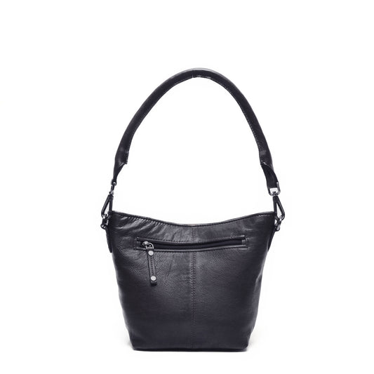 Leren Schoudertas Dames Lucca | Donkerblauw