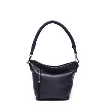 Leren Schoudertas Dames Lucca | Donkerblauw