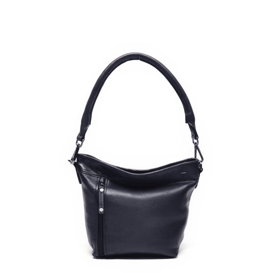 Leren Schoudertas Dames Lucca | Donkerblauw