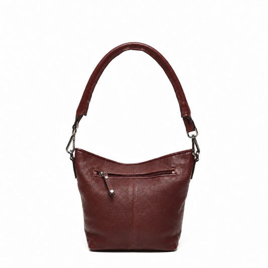 Leren Schoudertas Dames Lucca | Donkerrood