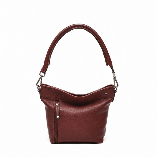 Leren Schoudertas Dames Lucca | Donkerrood