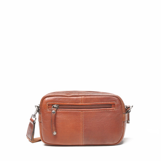 Leren Crossbody Dames Lucca | Cognac