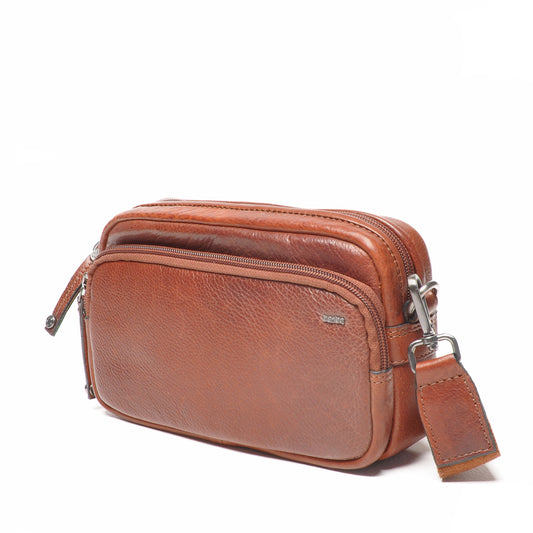 Leren Crossbody Dames Lucca | Cognac