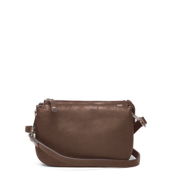 Leren Crossbody Dames Lucca | Donkerbruin