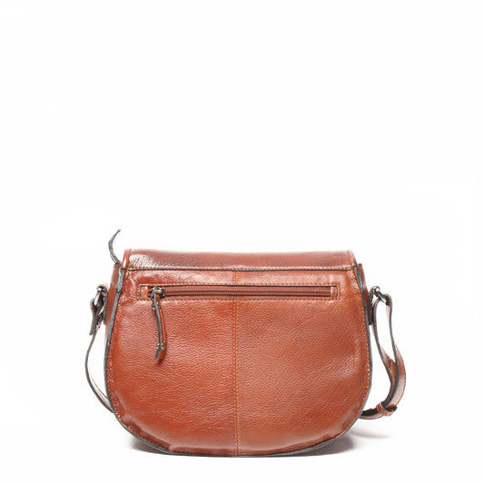 Leren Crossbody Dames Lucca | Cognac