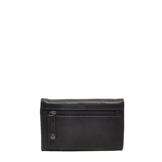 Leren Damesportemonnee Lucca | Zwart