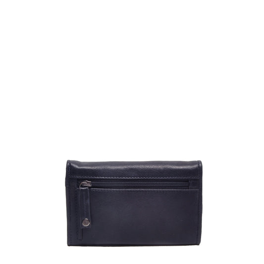 Leren Damesportemonnee Lucca | Donkerblauw