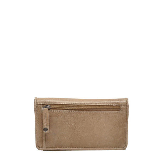 Leren Damesportemonnee Lucca | Taupe