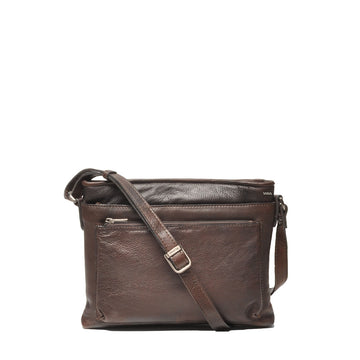 Leren Crossbody Dames Lucca | Donkerbruin
