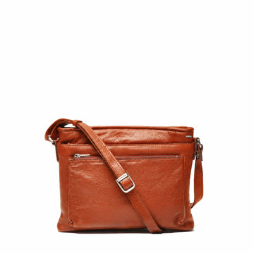 Leren Crossbody Dames Lucca | Cognac