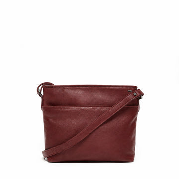 Leren Crossbody Dames Lucca | Donkerrood