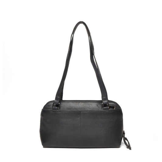 Leren Schoudertas Dames Lucca | Zwart