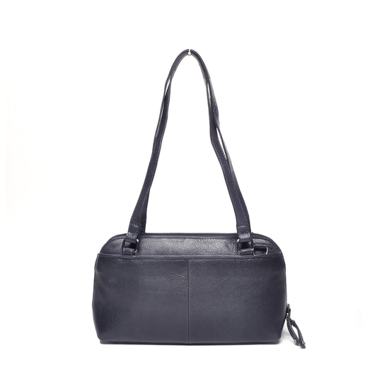 Leren Schoudertas Dames Lucca | Donkerblauw