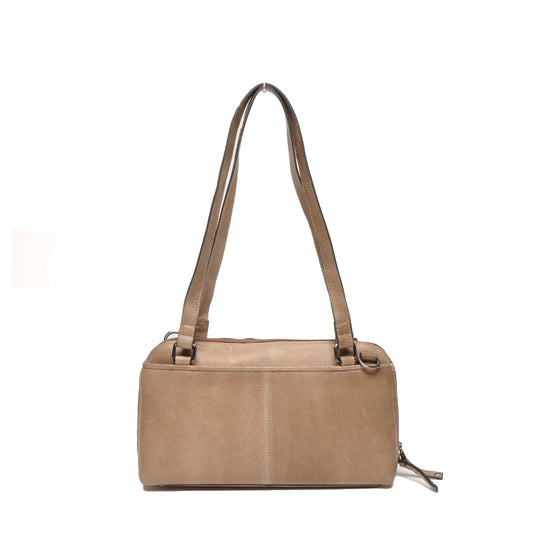 Leren Schoudertas Dames Lucca | Taupe