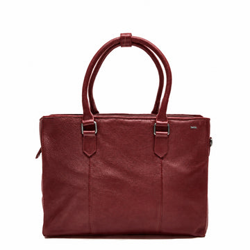Leren Laptoptas 15.6 Inch Dames Lucca | Donkerrood