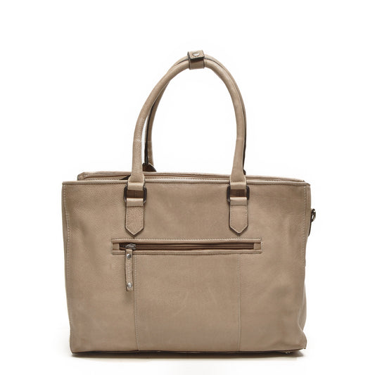 Leren Laptoptas 15.6 Inch Dames Lucca | Taupe