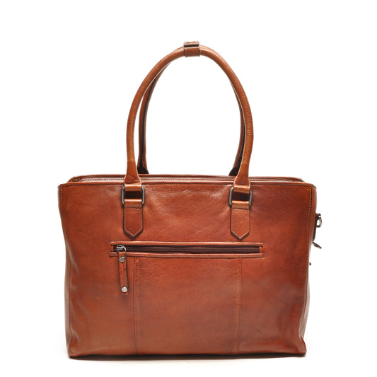 Leren Laptoptas 15.6 Inch Dames Lucca | Cognac