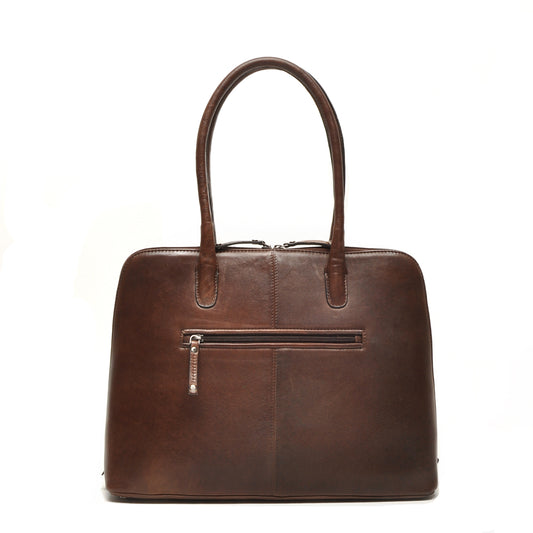 Leren Laptoptas 15.6 Inch Dames Lucca | Donkerbruin