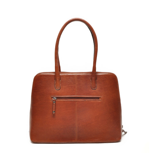 Leren Laptoptas 15.6 Inch Dames Lucca | Cognac