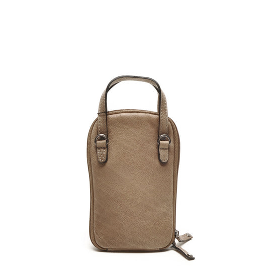 Leren Telefoontasje Dames Lucca | Taupe