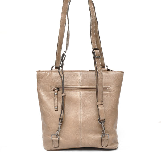 Leren Dames Rugzak / Schoudertas / Crossbody Lucca | Taupe