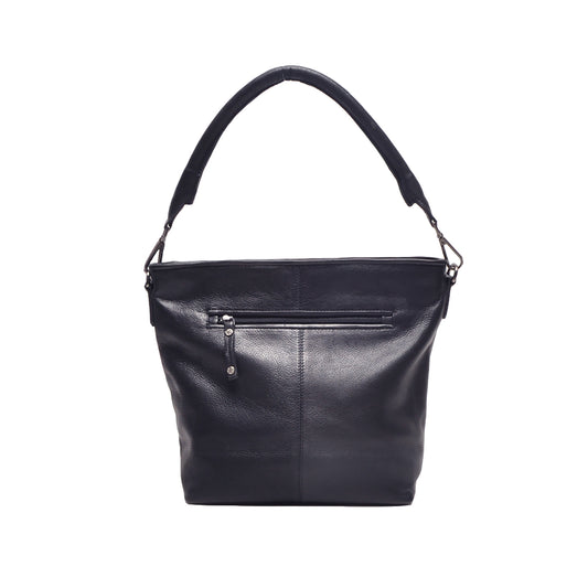 Leren Schoudertas Dames Lucca | Donkerblauw