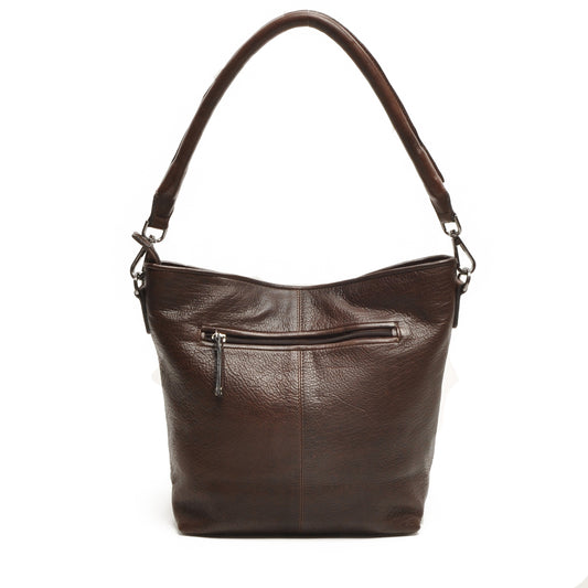 Leren Schoudertas Dames Lucca | Donkerbruin