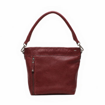 Leren Schoudertas Dames Lucca | Donkerrood