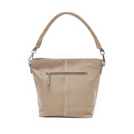 Leren Schoudertas Dames Lucca | Taupe