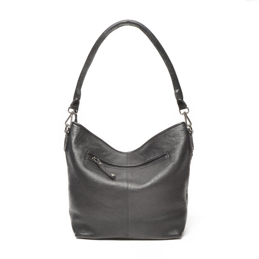 Leren Schoudertas Dames Amalfi | Zwart