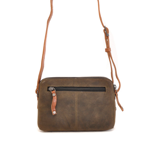 Leren Crossbody Dames Barbarossa Femme | Donkergroen