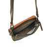 Leren Crossbody Dames Barbarossa Femme | Donkergroen Cognac