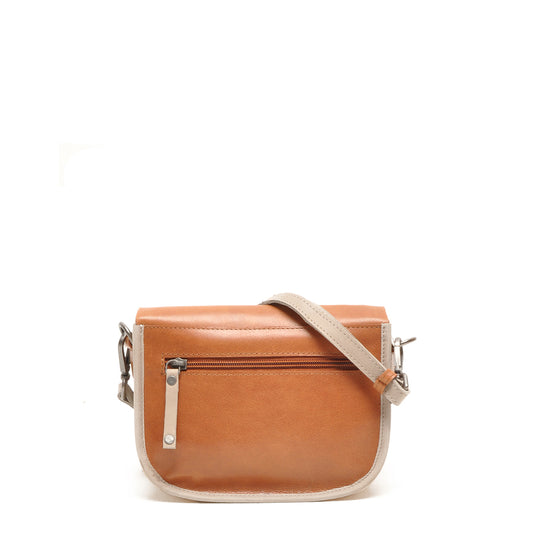 Leren Crossbody Dames Barbarossa Femme | Taupe Cognac