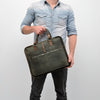 Leren Laptoptas 15.6 Inch Heren Barbarossa Business | Donkergroen