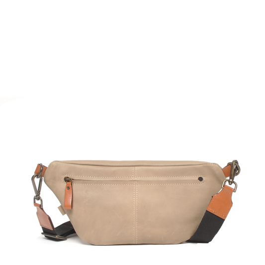 Leren Crossbody-tas Dames Bonneville | Taupe