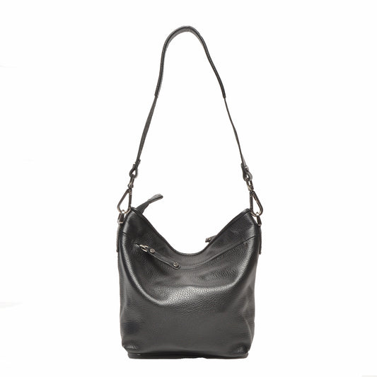 Leren Schoudertas Dames Elba | Zwart