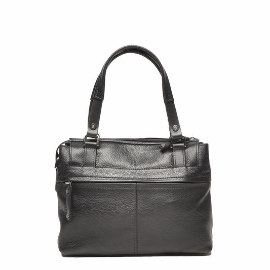 Leren Handtas Dames Elba | Zwart