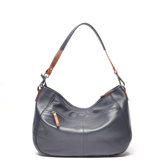 Leren Hobo Tas Dames Elba | Donkerblauw