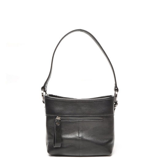 Leren Mini Schoudertas Dames | Zwart